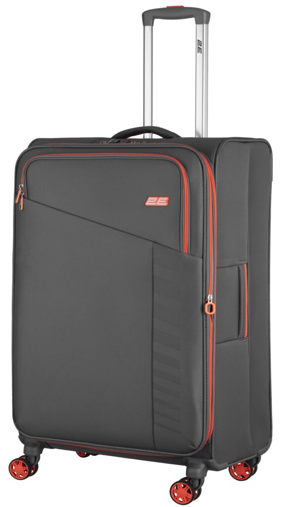 2E Suitcase Middle, Trek, polyester, 64/78 L, TSA, 4 wheels, EXP, grey