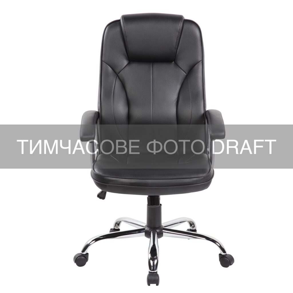 2E Chair OC135, PU leather, fixed armrests, black