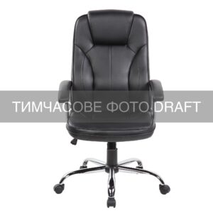 2E Chair OC135, PU leather, fixed armrests, black