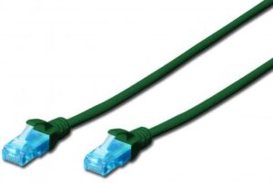 Patch cord 2E CAT 5e, UTP, 5m, 26AWG, RJ45, 7/0.16, Cu, LSZH, green