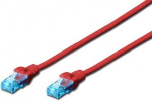 Патч-корд 2E CAT 5e, UTP, 0.50м, 26AWG, RJ45, 7/0.16, Cu, LSZH, червоний