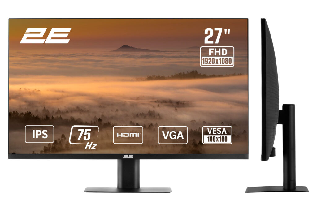 Monitor 2E 27″ F2723B D-Sub, HDMI, IPS, 75Hz