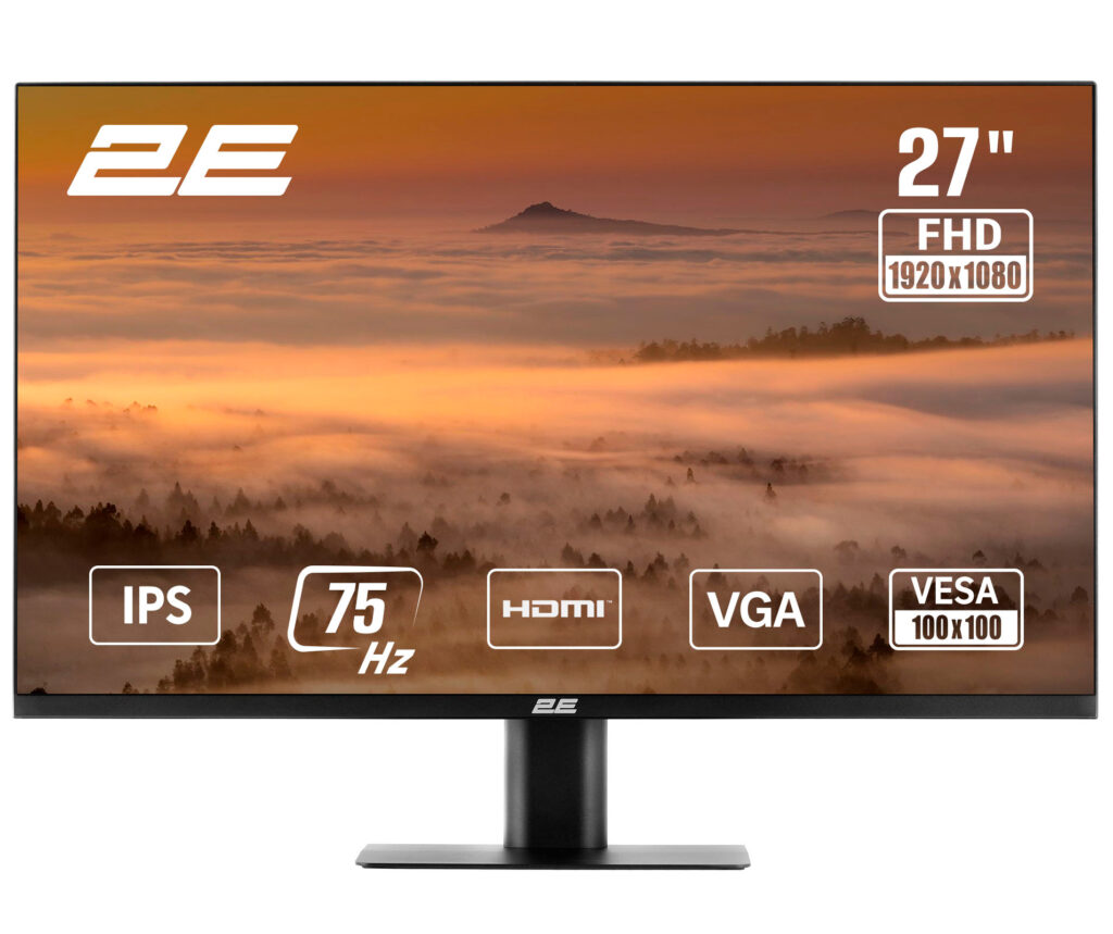 Monitor 2E 27″ F2723B D-Sub, HDMI, IPS, 75Hz