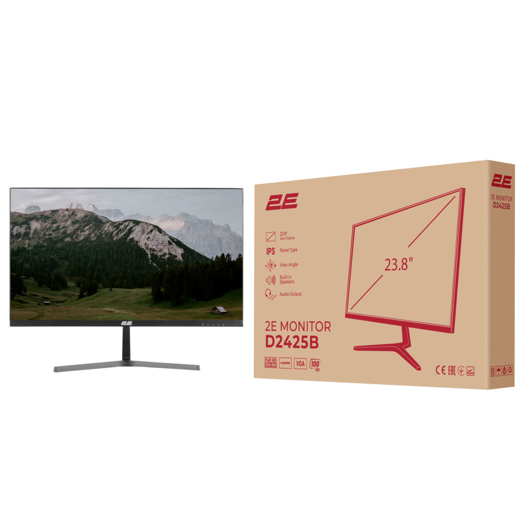 Monitor 2E 23.8″ D2425B D-Sub, HDMI, MM, IPS, 100Hz, FreeSync