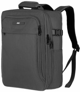 Рюкзак дорожній 2Е Trek, Cabin size, поліестр, EXP, 17/23л, з відсіком для ноутбука 16″, сірий