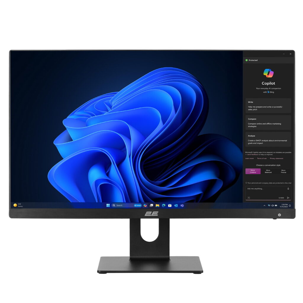 ПК Моноблок 2E Rational K6 23.8″ FHD IPS Intel i3-12100, 8Gb, F256GB, UMA, H610, K6.610, 120W, Win11PE, черный