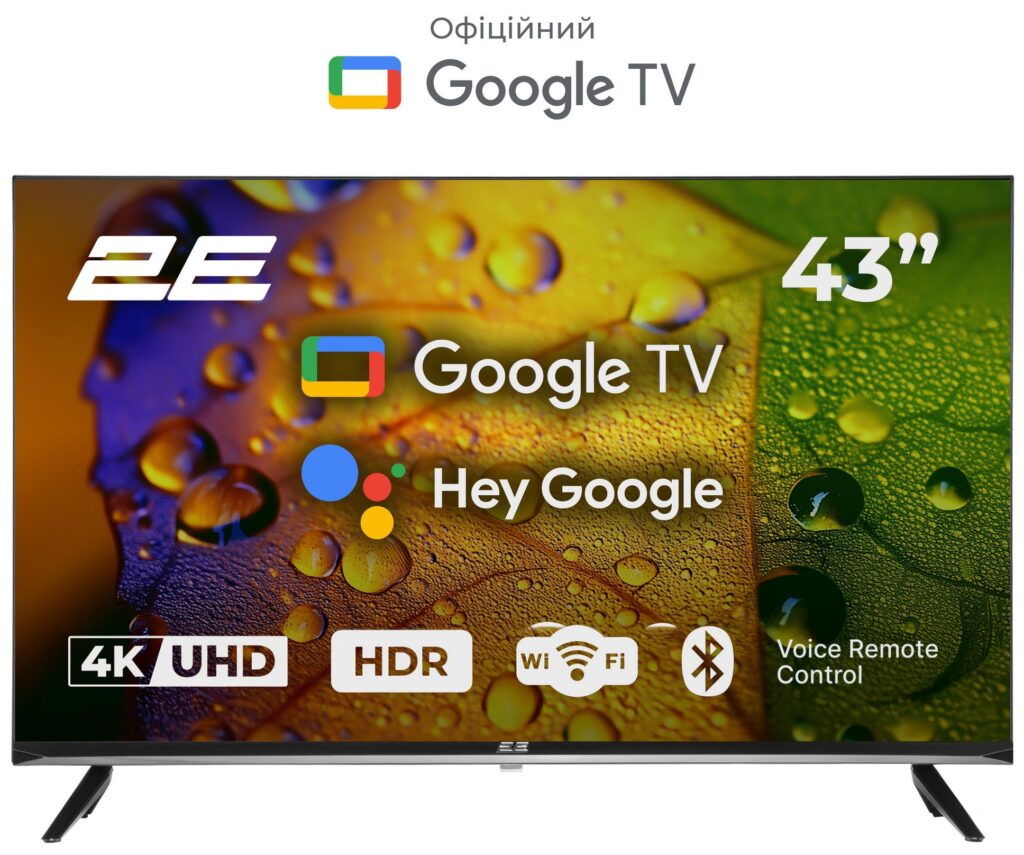 Телевизор 43″ 2E LED 4K 60Hz Smart Google TV Black