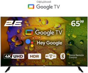 TV Set 65″ 2E 4K LED 60Hz Smart Google TV Black