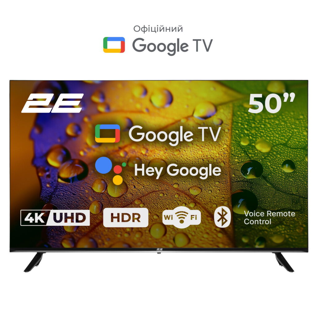 Телевизор 50″ 2E LED 4K 60Hz Smart Google TV Black
