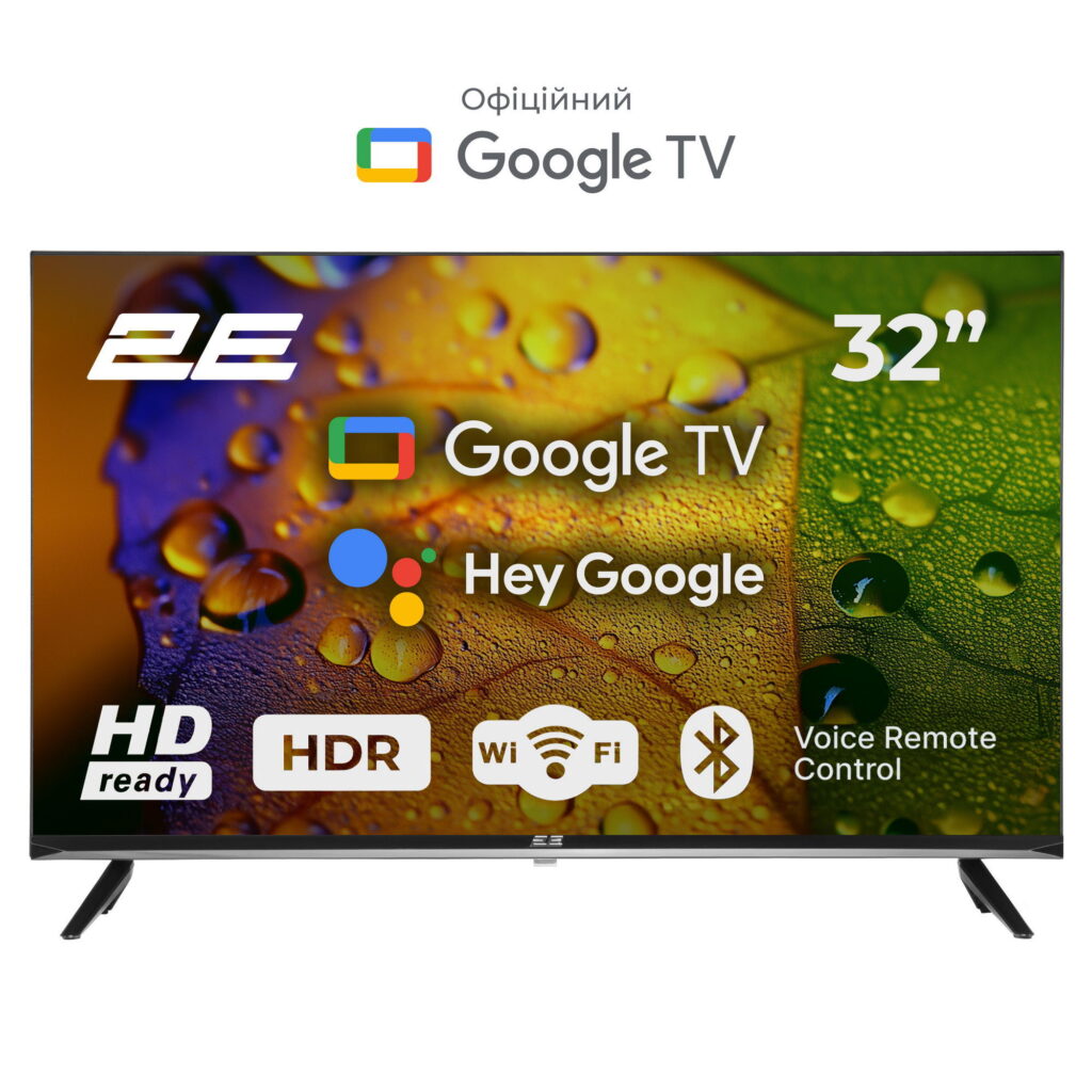 TV Set 32″ 2E LED HD 60Hz Smart Google TV Black