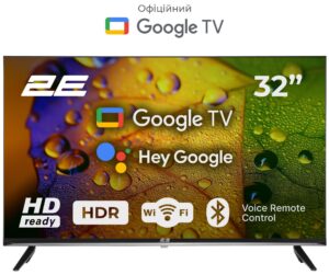 TV Set 32″ 2E LED HD 60Hz Smart Google TV Black