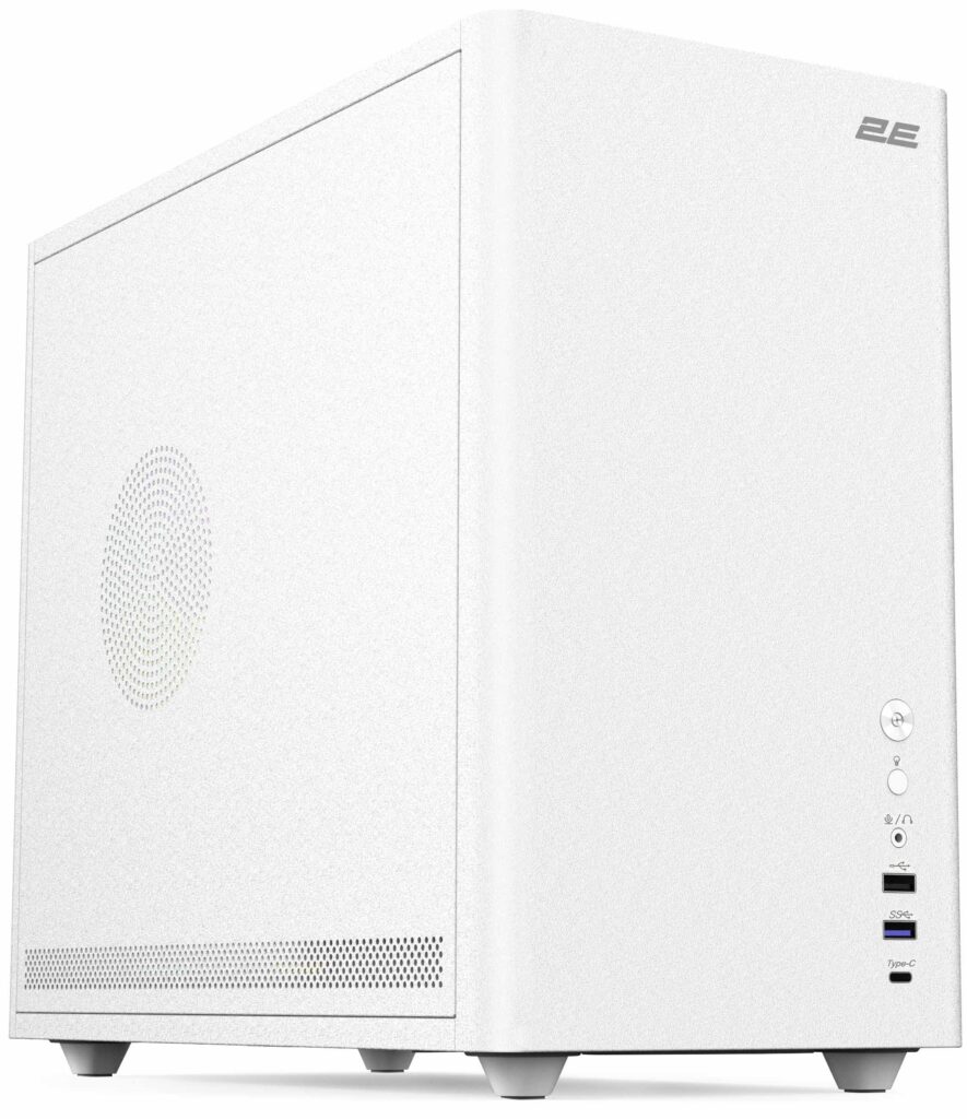 2E PC case 2E Credo Metal V350W without PSU, 1xUSB3.0, 1х USB 2.0, 1xUSB Type-C, 3x120mm, VGA 350mm, LCS ready, controller with remote, mATX, white