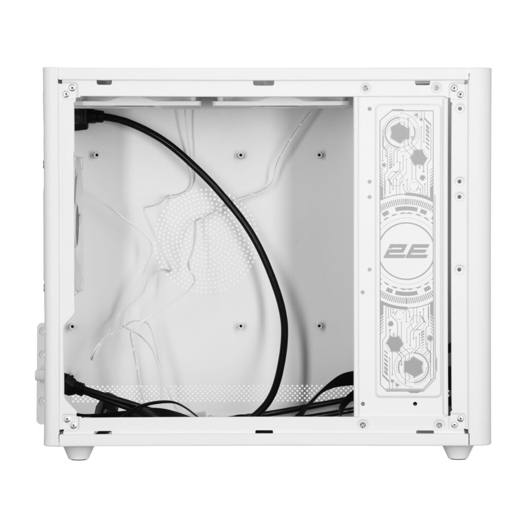 2E PC case 2E Credo Metal V350W without PSU, 1xUSB3.0, 1х USB 2.0, 1xUSB Type-C, 3x120mm, VGA 350mm, LCS ready, controller with remote, mATX, white