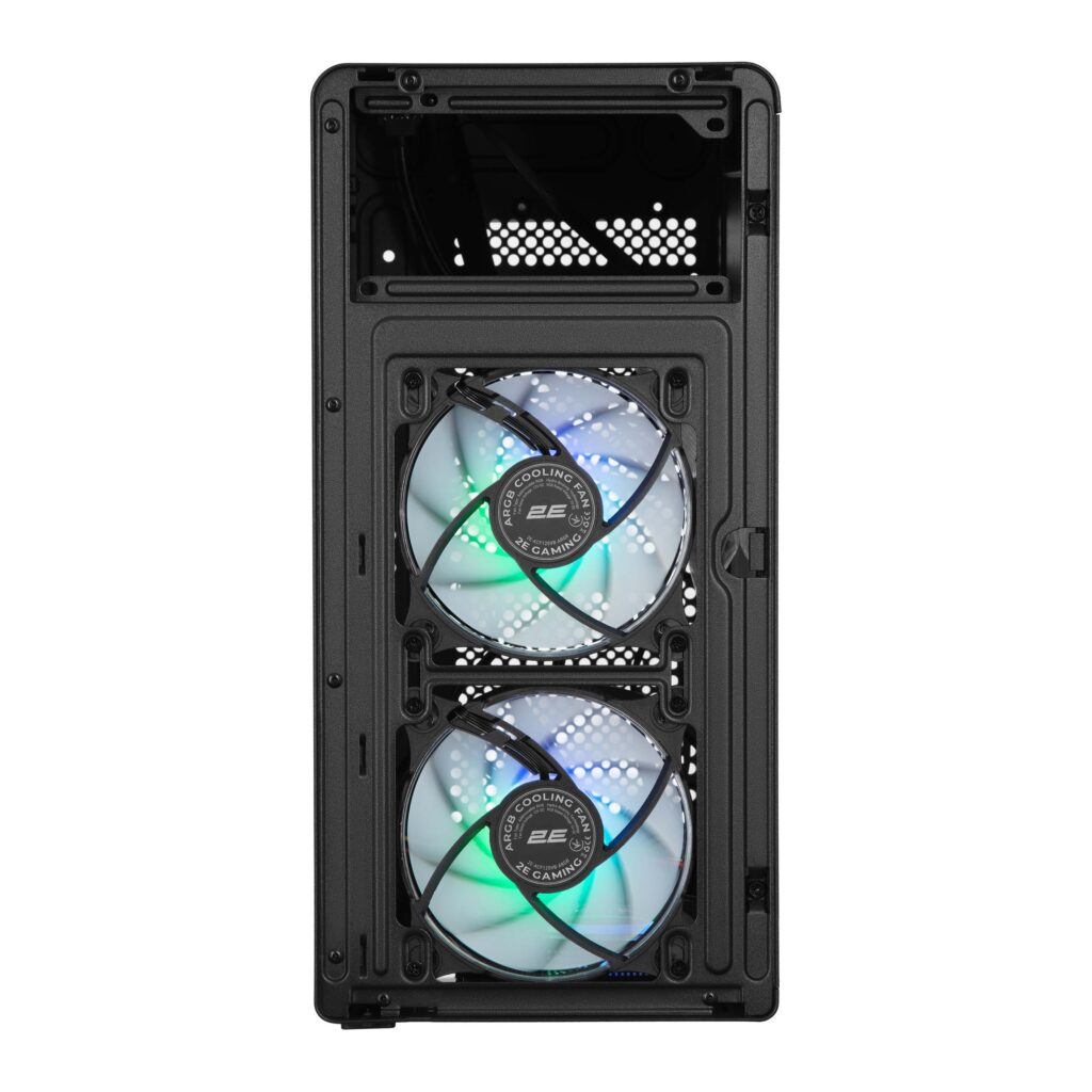 Корпус 2E Credo Plus V350BG без БП, 1xUSB3.0, 1х USB 2.0, 1xUSB Type-C, 3×120мм ARGB, VGA 350мм, LCS ready,  контроллер с пультом, TG Side Panel, mATX, чёрный