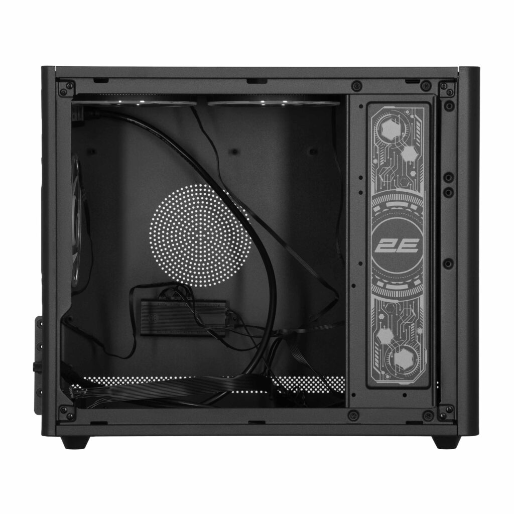 Корпус 2E Credo Plus V350BG без БП, 1xUSB3.0, 1х USB 2.0, 1xUSB Type-C, 3×120мм ARGB, VGA 350мм, LCS ready,  контроллер с пультом, TG Side Panel, mATX, чёрный