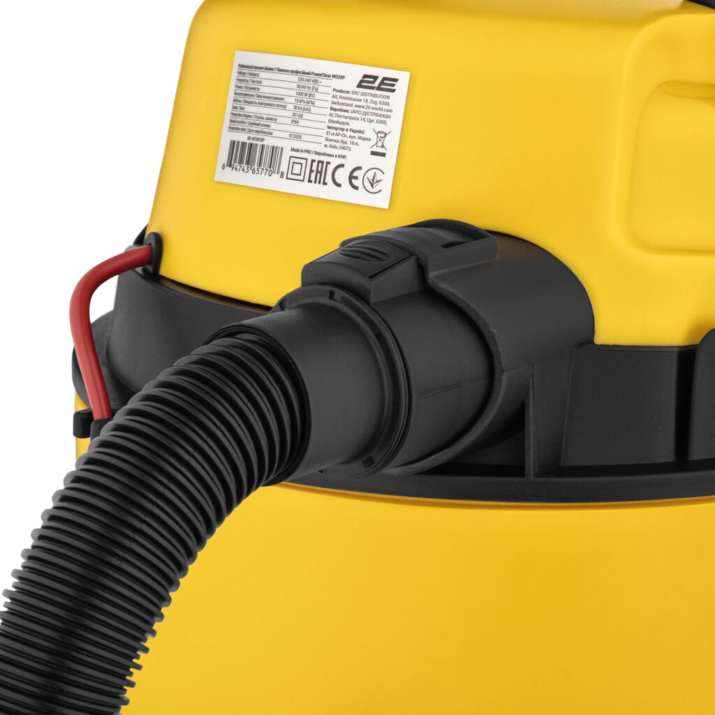 Пилосос професійний 2E PowerClean 20P 1000Вт 15кПа контейнер 20л вологе/сухе прибирання функція повітродувки IPX4 4.8кг