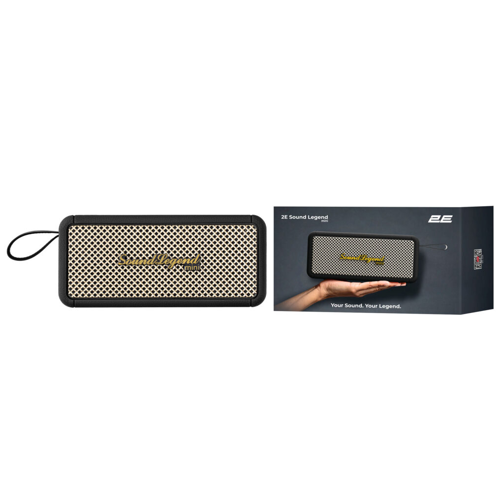 Портативна акустична система 2E SoundLegend Mini 40Вт, BT 5.3, TWS, FLAC, MP3, WAV, EQ, PowerBank, IPX6, Чорний