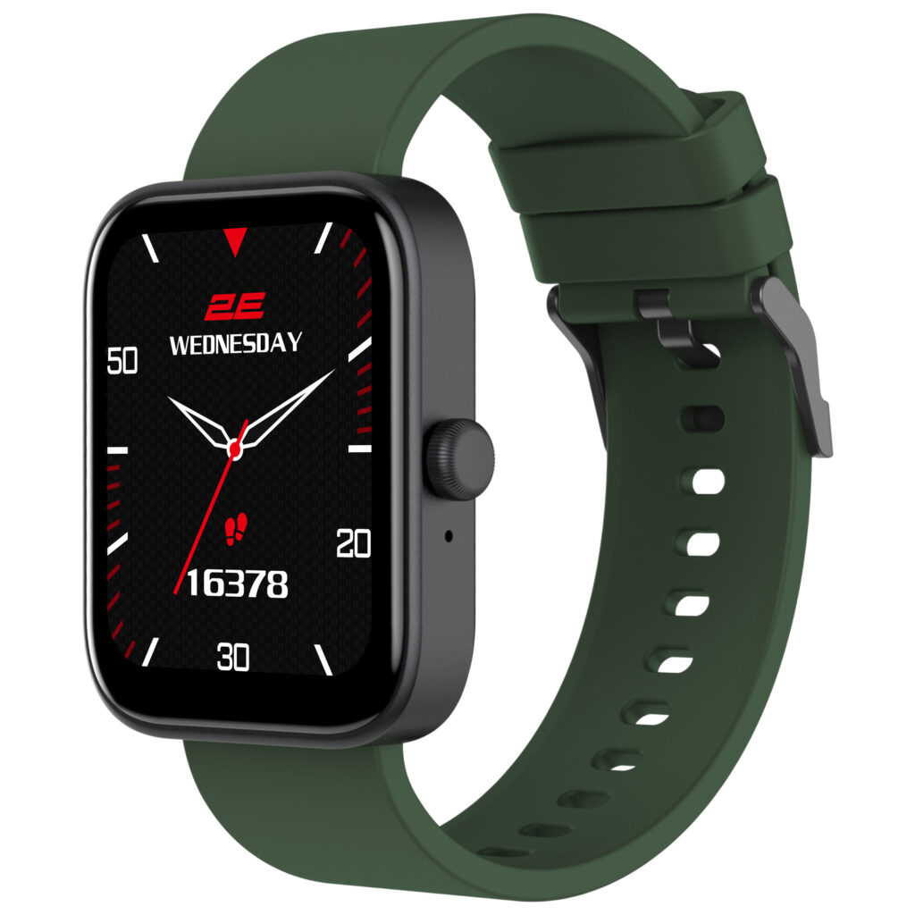2E Smartwatch Alpha SQ Music Edition 46mm, 1.78″, 368×448, AMOLED, BT 5.2, Black-green + gray strap