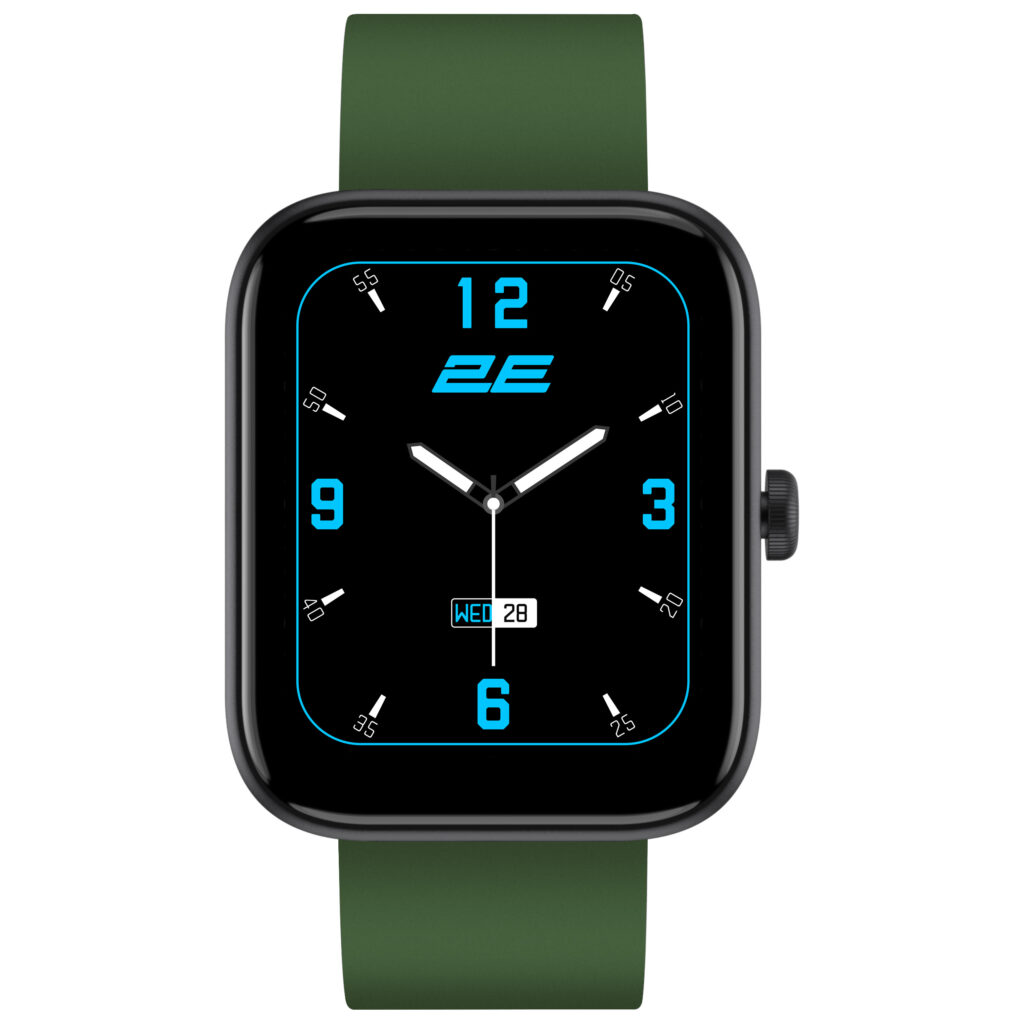 2E Smartwatch Alpha SQ Music Edition 46mm, 1.78″, 368×448, AMOLED, BT 5.2, Black-green + gray strap