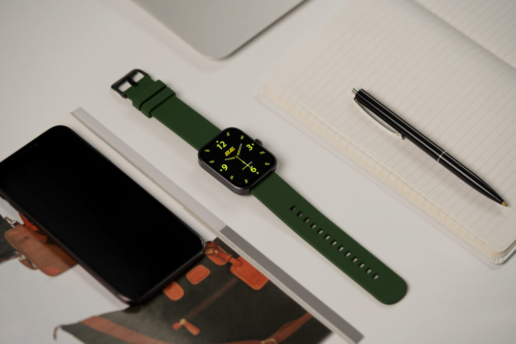 2E Smartwatch Alpha SQ Music Edition 46mm, 1.78″, 368×448, AMOLED, BT 5.2, Black-green + gray strap