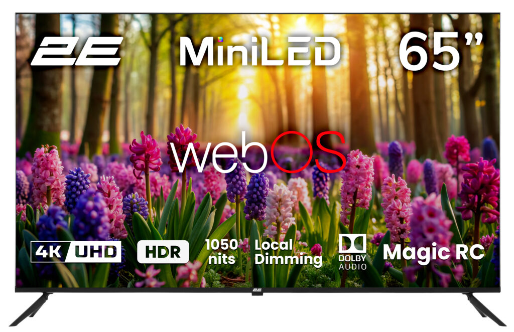 TV Set 65″ 2E MiniLED 4K 60Hz Smart WebOS Black