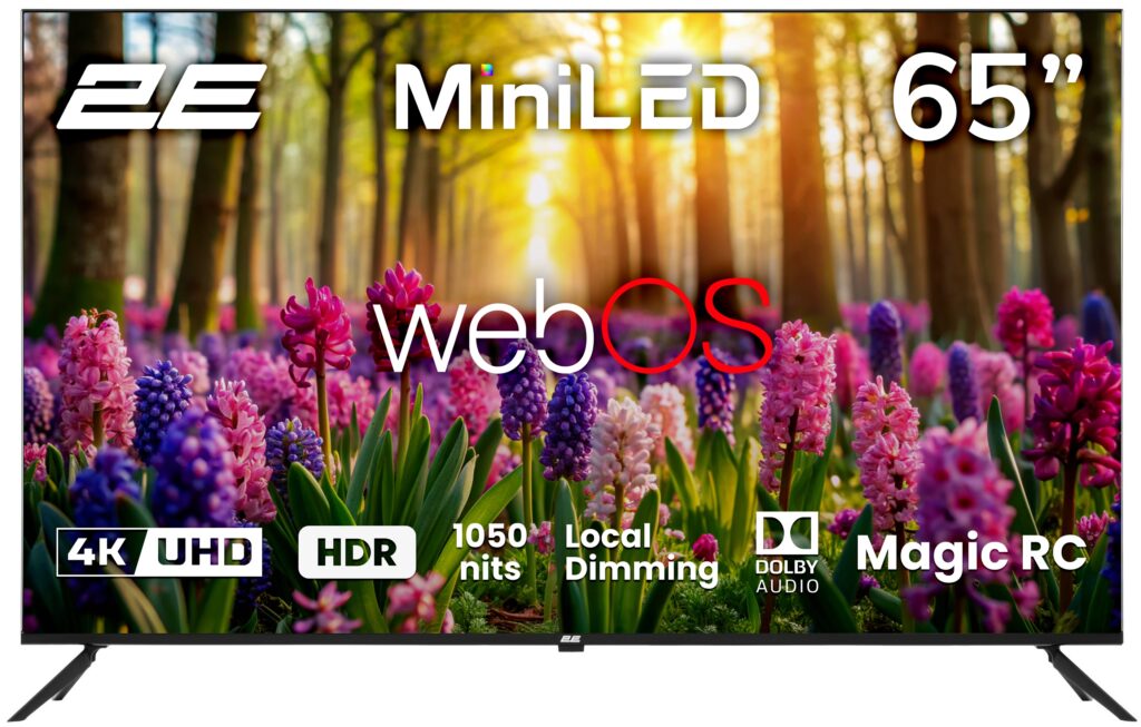 TV Set 65″ 2E MiniLED 4K 60Hz Smart WebOS Black