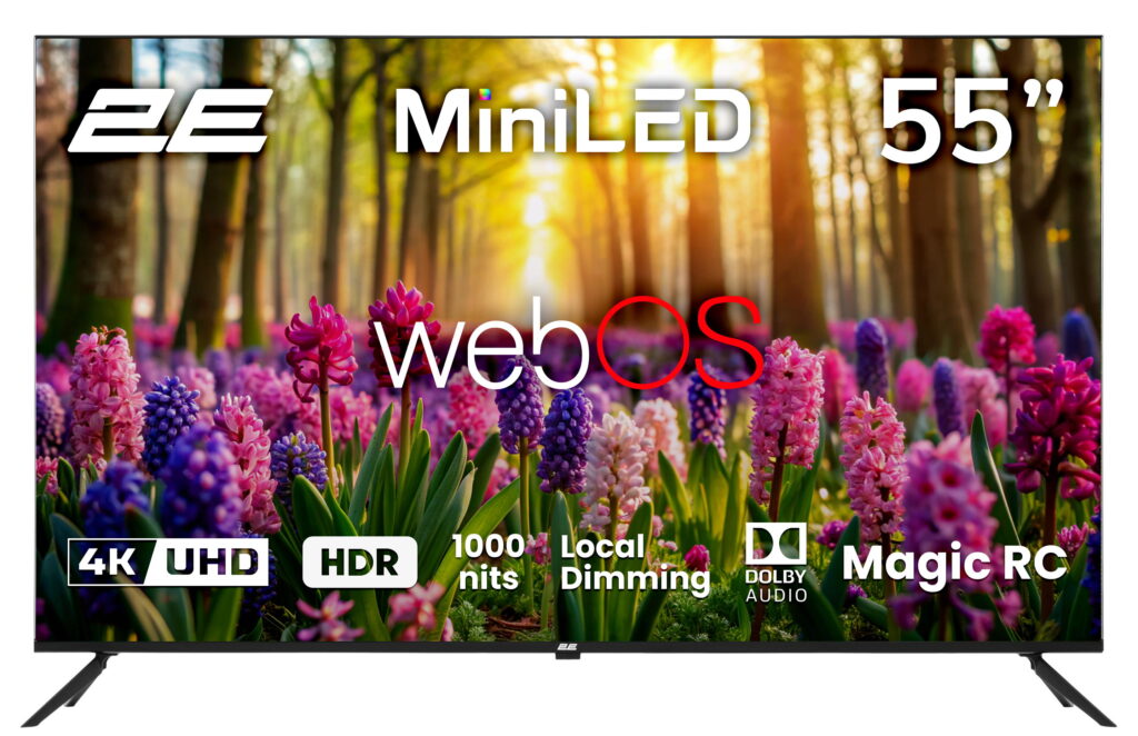 Телевизор 55″ 2E MiniLED 4K 60Hz Smart WebOS Black