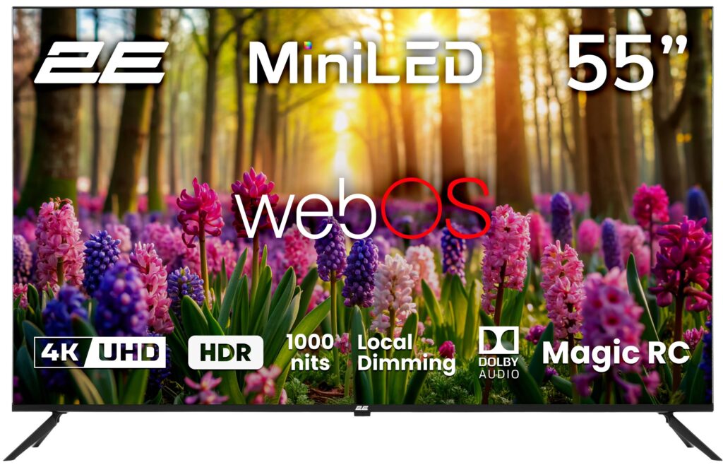 Телевизор 55″ 2E MiniLED 4K 60Hz Smart WebOS Black