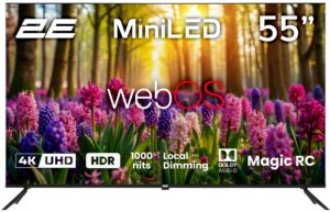 Телевизор 55″ 2E MiniLED 4K 60Hz Smart WebOS Black