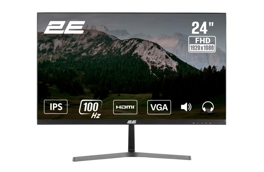 Монітор 2E 23.8″ D2425B D-Sub, HDMI, MM, IPS, 100Hz, FreeSync