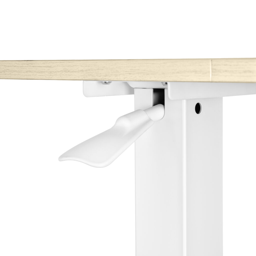 2E Compact Desk CE710WL, height 71-106cm, gas lift, tabletop 71x40cm (light wood), metal base (white)