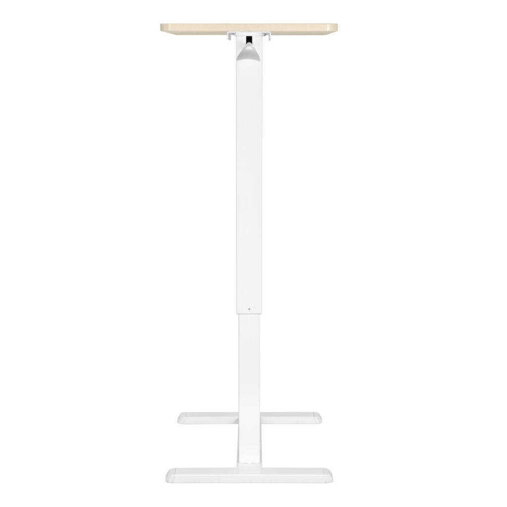 2E Compact Desk CE710WL, height 71-106cm, gas lift, tabletop 71x40cm (light wood), metal base (white)
