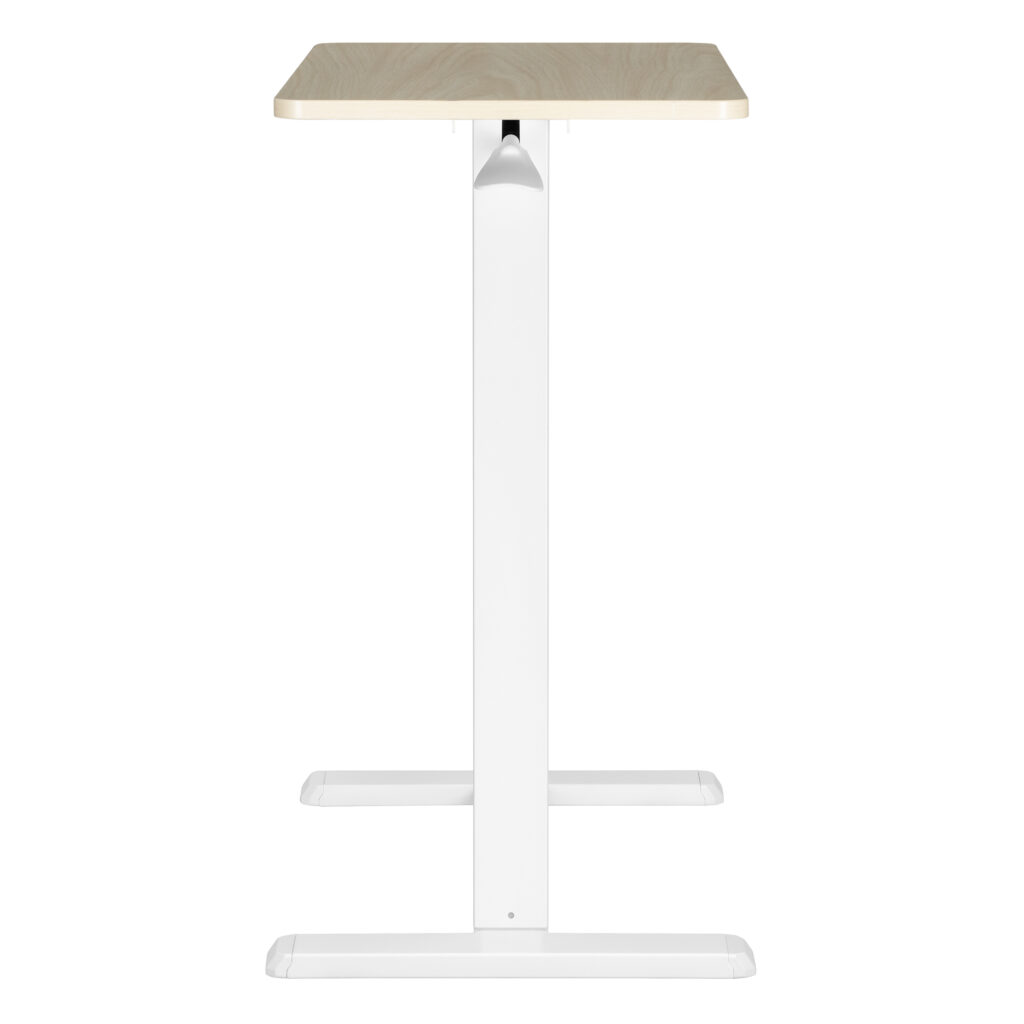2E Compact Desk CE710WL, height 71-106cm, gas lift, tabletop 71x40cm (light wood), metal base (white)