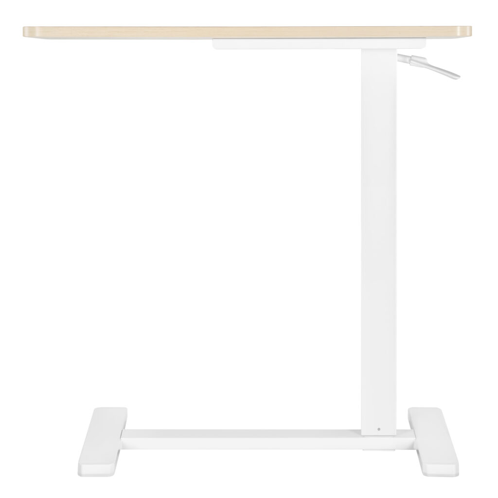 2E Compact Desk CE710WL, height 71-106cm, gas lift, tabletop 71x40cm (light wood), metal base (white)