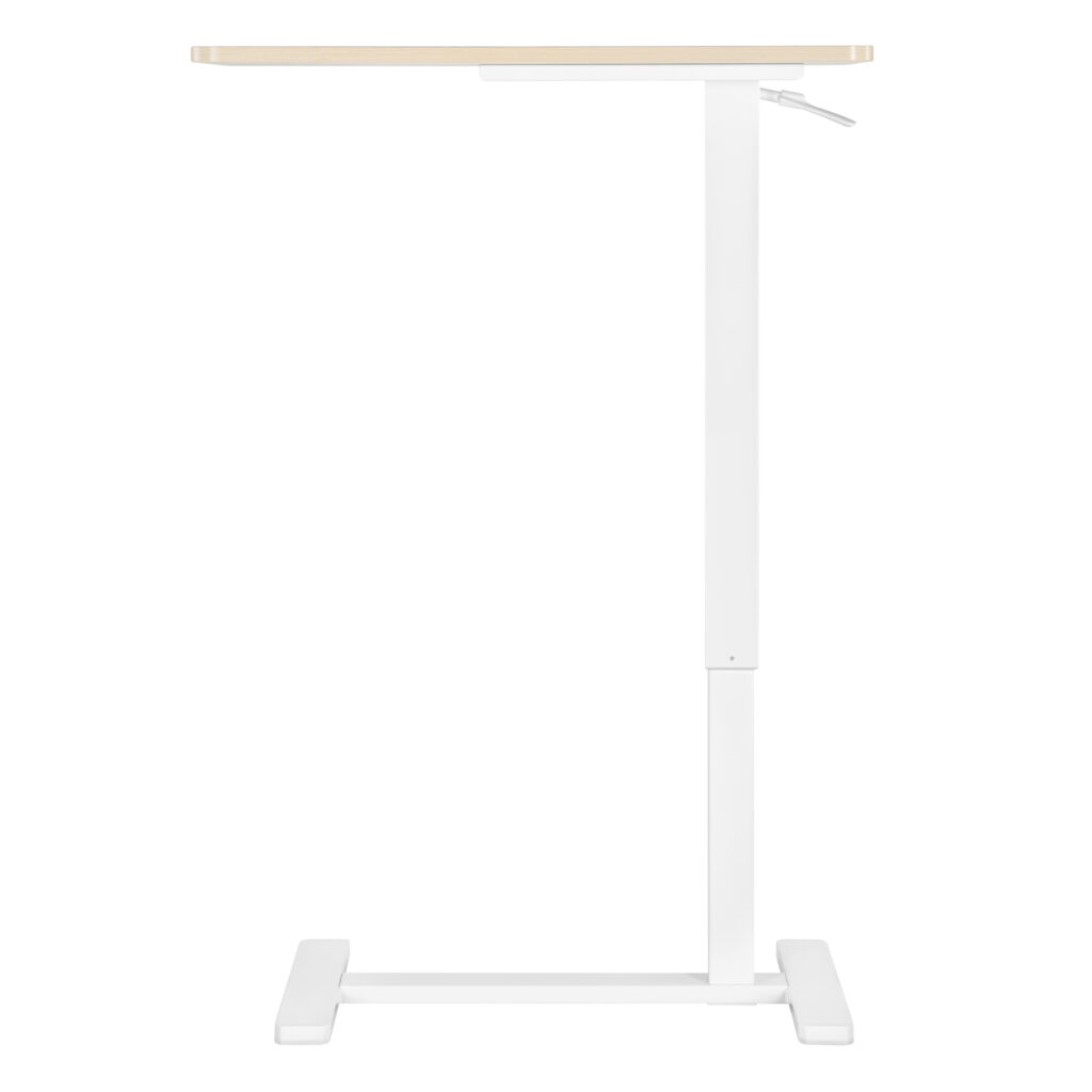 2E Compact Desk CE710WL, height 71-106cm, gas lift, tabletop 71x40cm (light wood), metal base (white)