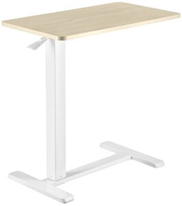 2E Compact Desk CE710WL, height 71-106cm, gas lift, tabletop 71x40cm (light wood), metal base (white)