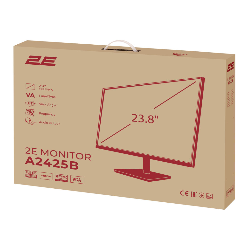 Монітор 2E 23.8″ A2425B D-Sub, HDMI, VA, 100Hz, FreeSync