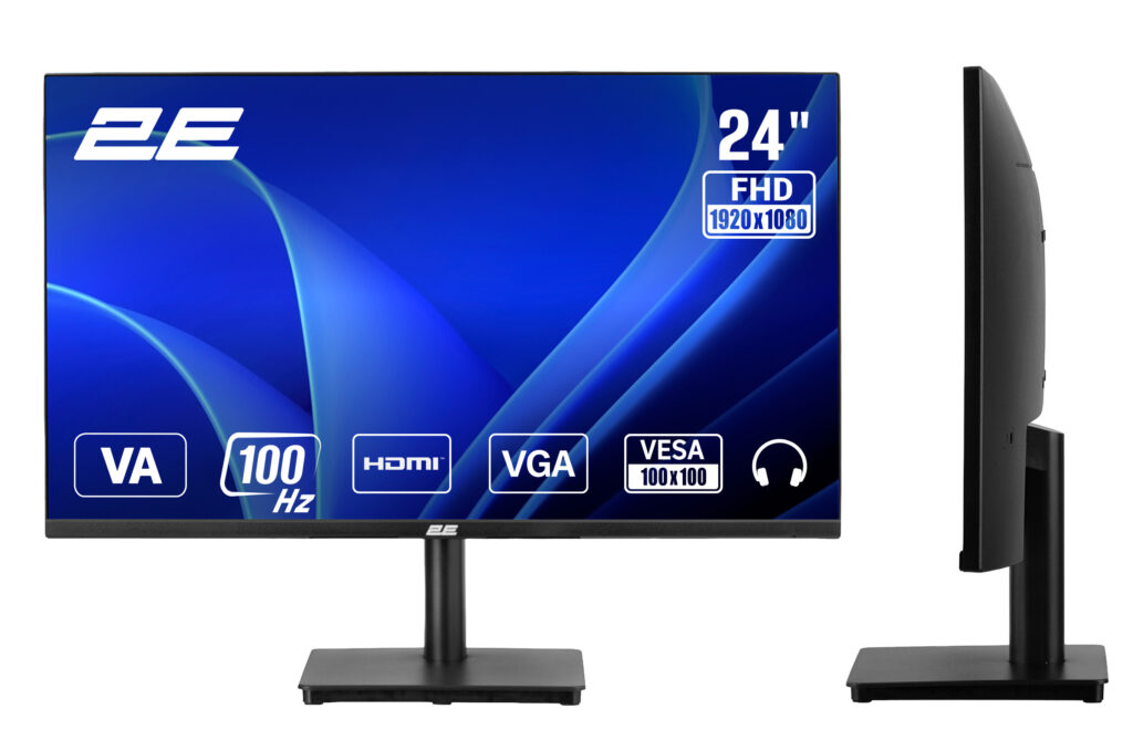 Монітор 2E 23.8″ A2425B D-Sub, HDMI, VA, 100Hz, FreeSync