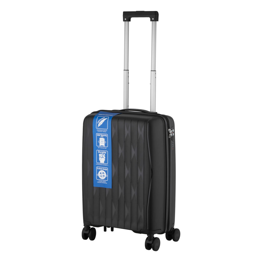 2E Suitcase set 3in1, M7979, polypropylene, (L+M+S), lock (not TSA), anti theft zipper, 4 wheels, black