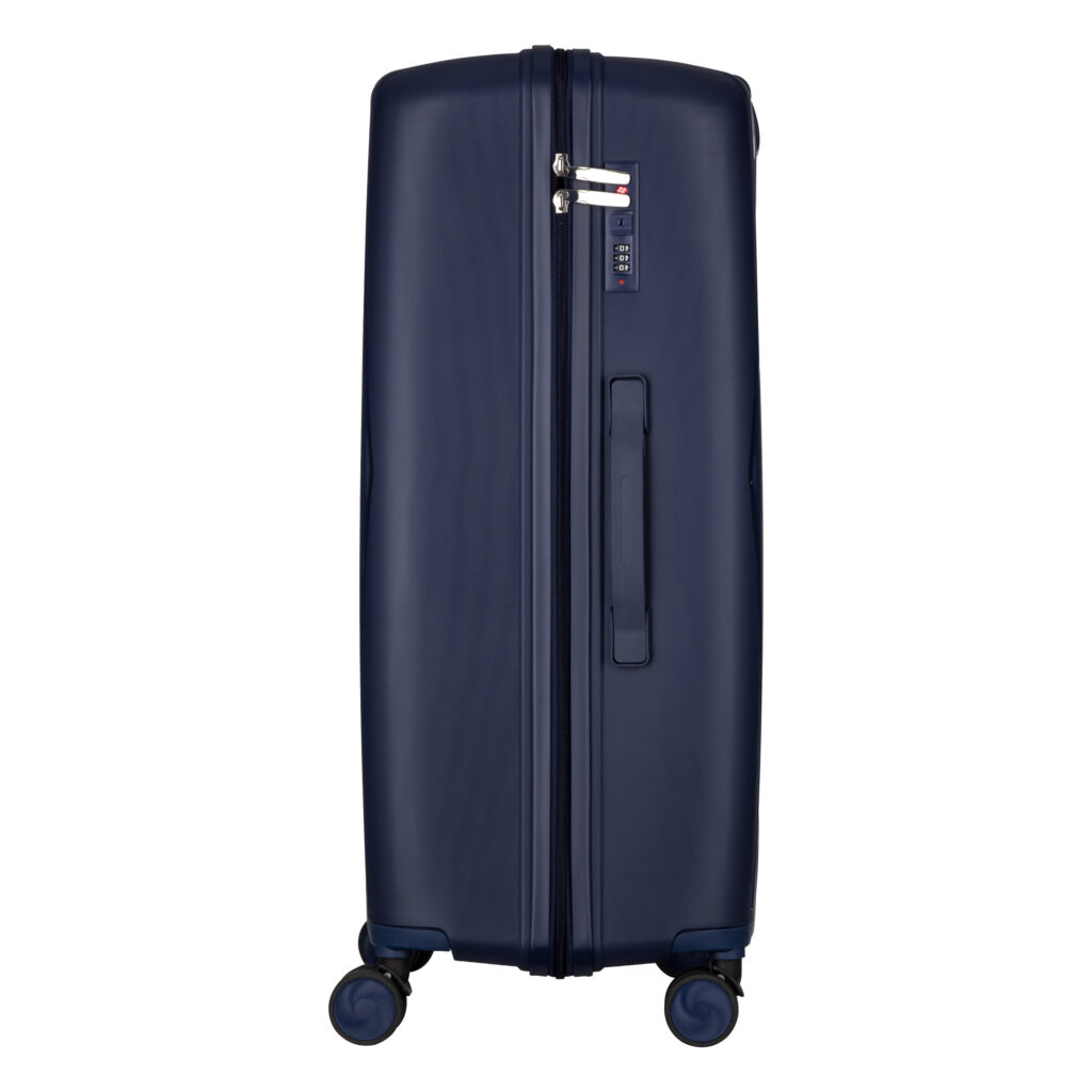 2E Suitcase set 3in1, M7979, polypropylene, (L+M+S), lock (not TSA), anti theft zipper, 4 wheels, dark blue