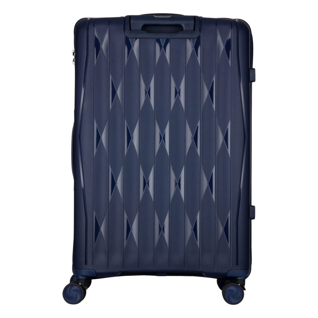 2E Suitcase set 3in1, M7979, polypropylene, (L+M+S), lock (not TSA), anti theft zipper, 4 wheels, dark blue