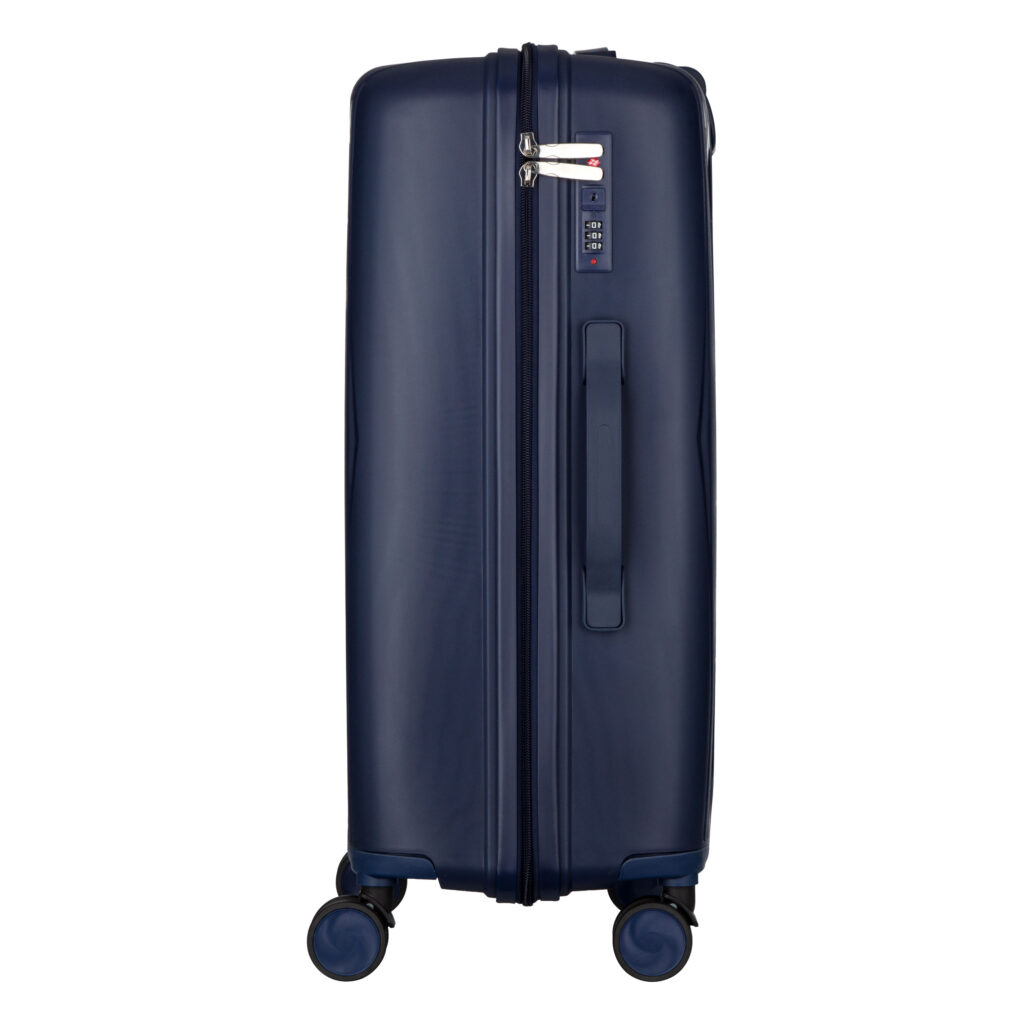 2E Suitcase set 3in1, M7979, polypropylene, (L+M+S), lock (not TSA), anti theft zipper, 4 wheels, dark blue