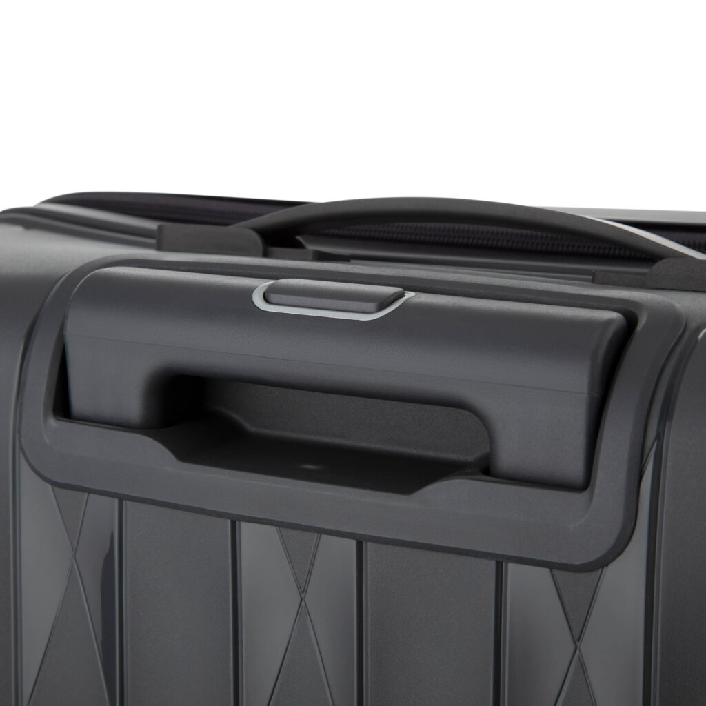 2E Suitcase set 3in1, M7979, polypropylene, (L+M+S), lock (not TSA), anti theft zipper, 4 wheels, dark grey