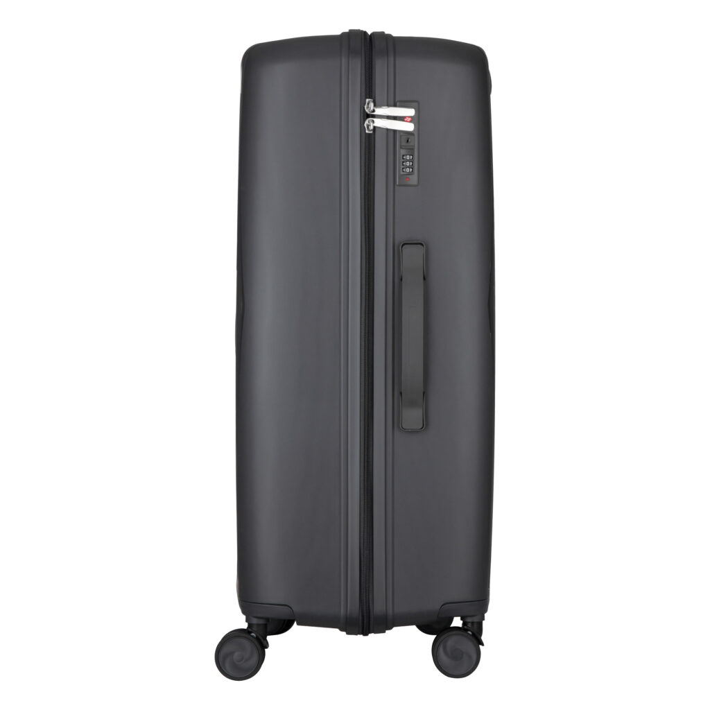 2E Suitcase set 3in1, M7979, polypropylene, (L+M+S), lock (not TSA), anti theft zipper, 4 wheels, dark grey