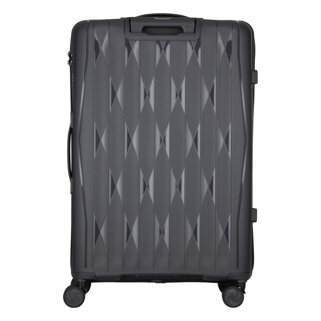 2E Suitcase set 3in1, M7979, polypropylene, (L+M+S), lock (not TSA), anti theft zipper, 4 wheels, dark grey