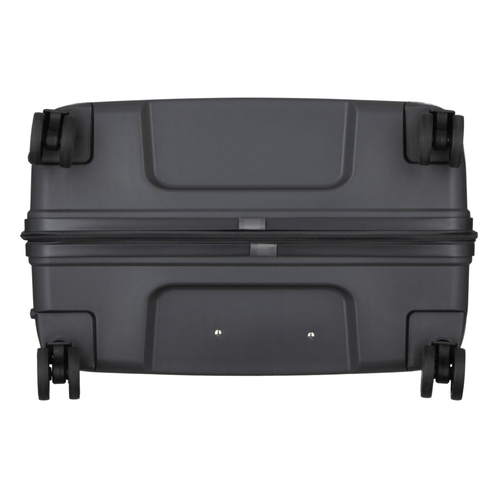 2E Suitcase set 3in1, M7979, polypropylene, (L+M+S), lock (not TSA), anti theft zipper, 4 wheels, dark grey