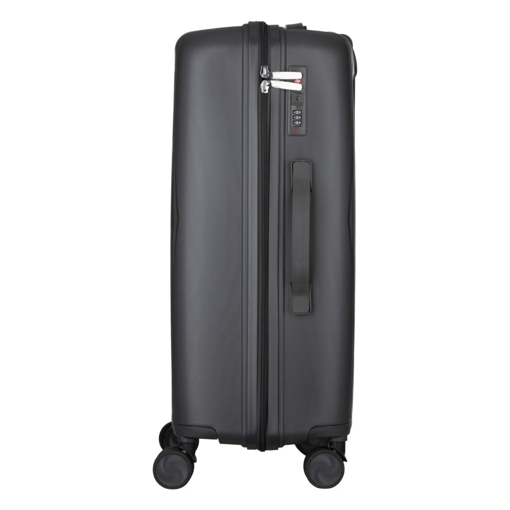 2E Suitcase set 3in1, M7979, polypropylene, (L+M+S), lock (not TSA), anti theft zipper, 4 wheels, dark grey