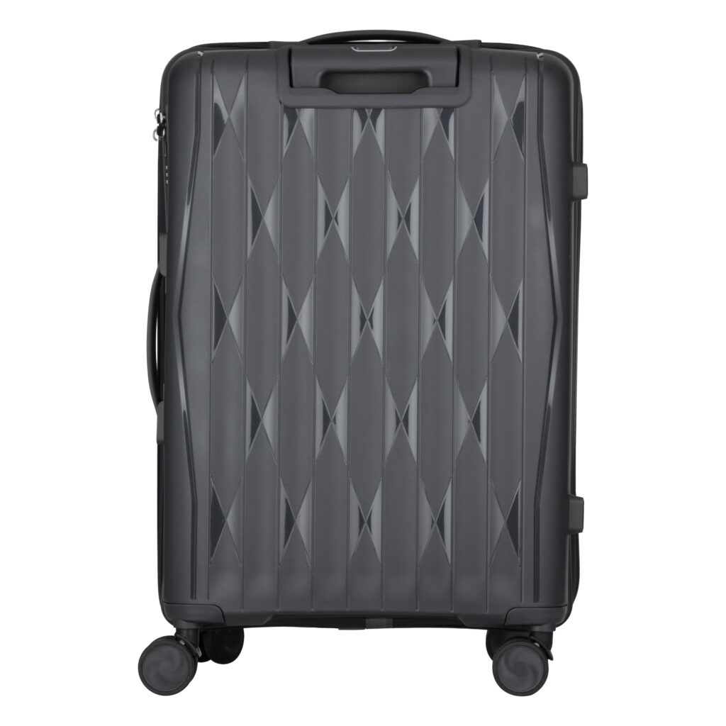 2E Suitcase set 3in1, M7979, polypropylene, (L+M+S), lock (not TSA), anti theft zipper, 4 wheels, dark grey