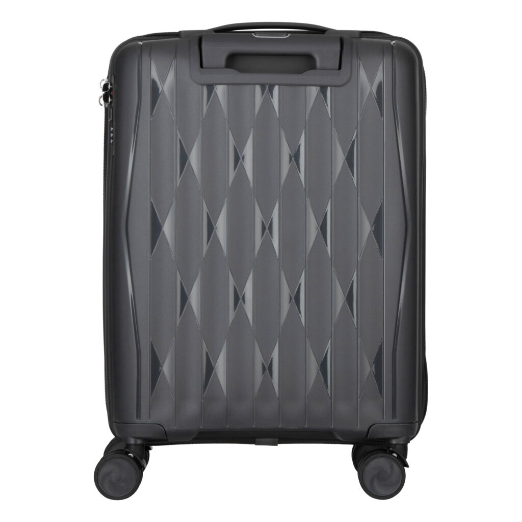 2E Suitcase set 3in1, M7979, polypropylene, (L+M+S), lock (not TSA), anti theft zipper, 4 wheels, dark grey