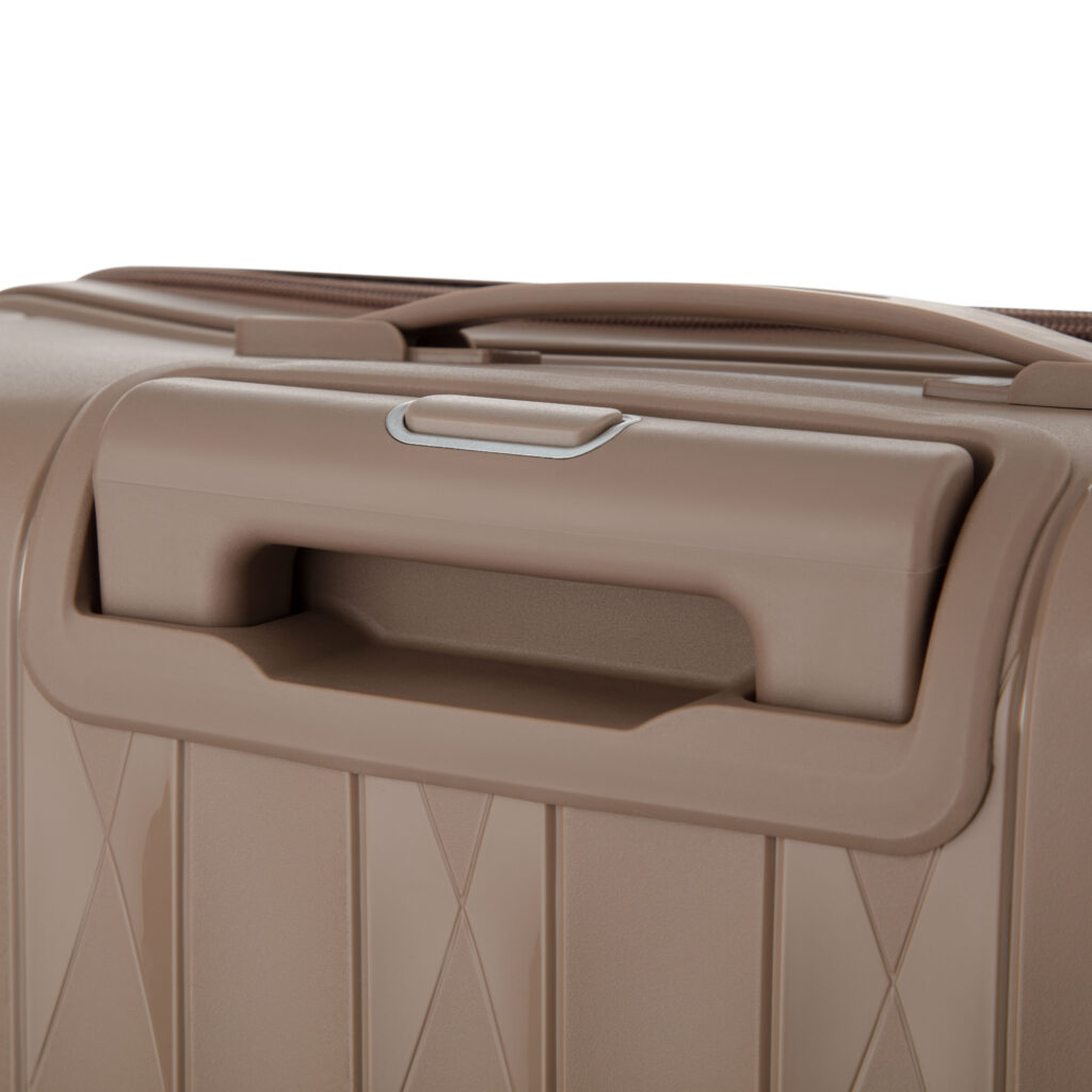 2E Suitcase set 3in1, M7979, polypropylene, (L+M+S), lock (not TSA), anti theft zipper, 4 wheels, khaki